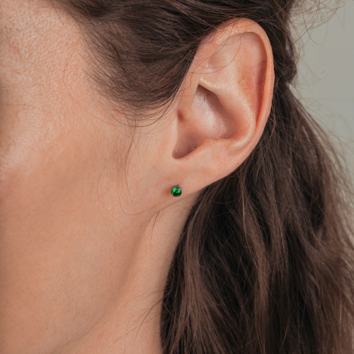 Пусеты Fiore Luna Cubic zirconia Green, SWE0128 G S фото 4